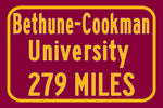 Bethune-Cookman University / Custom College Highway Distance Sign / Bethune-Cookman Wildcats / Daytona Beach Florida /