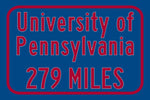 University of Pennsylvania  / Custom College Highway Distance Sign / University of Pennsylvania / Philly Pennsylvania / Penn Quakers