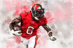 Julio Jones watercolor, Tampa Bay Buccaneers wall art, Tampa Buccaneers Julio Jones Poster. Canvas, Julio Jones Tampa Bay Bucs wall art