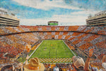 Tennessee Volunteers, Neyland Stadium , Watercolor Digital Sketch Print Canvas Print, Knoxville Tennessee, University of Tennessee