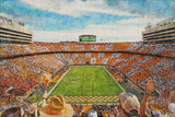 Tennessee Volunteers, Neyland Stadium , Watercolor Digital Sketch Print Canvas Print, Knoxville Tennessee, University of Tennessee