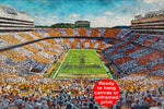 Tennessee Volunteers, Neyland Stadium , Watercolor Digital Sketch Print Canvas Print, Knoxville Tennessee, University of Tennessee