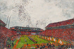 Canvas-Print of Clemson Tigers, Memorial Stadium , Watercolor Digital Sketch Print Canvas Print, Clemson University, Clemson South Carolina