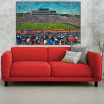 Kansas Jayhawks, David Booth Kansas Memorial Stadium , Watercolor Digital Sketch Print Canvas Print, University of Kansas, Lawrence Kansas