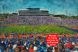 Kansas Jayhawks, David Booth Kansas Memorial Stadium , Watercolor Digital Sketch Print Canvas Print, University of Kansas, Lawrence Kansas