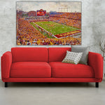 Canvas-Print of Minnesota Golden Gophers,  Hunington Bank Stadium , Watercolor Digital Sketch Print Canvas Print , University of Minnesota