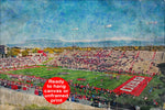 New Mexico Lobos, University Stadium , Watercolor Digital Sketch Print Canvas Print , University of New Mexico, Albuquerque New Mexico