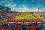 Ball State Cardinals,  Scheumann Stadium, Watercolor Digital Sketch Print Canvas Print, Ball State University, Muncie Indiana