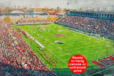 Canvas-Print of Harvard Crimson, Harvard Stadium , Watercolor Digital Sketch Print Canvas Print, Boston Massachusetts, Harvard University