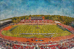 Richmond Spiders, E. Claiborne Robins Stadium , Watercolor Digital Sketch Print Canvas Print, Richmond Virginia, University of Richmond