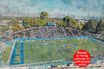 Canvas-Print of San Jose Spartans, CEFCU Stadium , Watercolor Digital Sketch Print Canvas Print, San Jose California, SanJose California