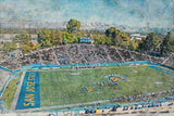 Canvas-Print of San Jose Spartans, CEFCU Stadium , Watercolor Digital Sketch Print Canvas Print, San Jose California, SanJose California