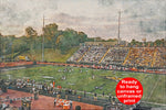 Canvas-Print of Towson Tigers, Johnny Unitas Stadium , Watercolor Digital Sketch Print Canvas Print, Towson Maryland, Towson University