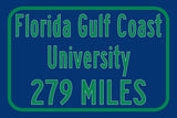Florida Gulf Coast University / Custom College Highway Distance Sign / Florida Gulf Coast University/ Florida Gulf Coast Eagles, Fort Myers