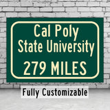 California Polytechnic State University / Custom College Highway Distance Sign /California Polytechnic State University /  Mustnags /