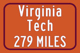 Virginia Tech Custom College Highway Distance sign / Virginia Tech Hokies / Blacksburg / Virginia Tech decor