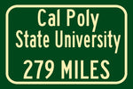 California Polytechnic State University / Custom College Highway Distance Sign /California Polytechnic State University /  Mustnags /