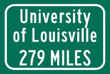 Louisville University Custom College Highway Distance Sign / Louisville Cardinals / Louisville Kentucky / Louisville University