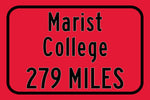Marist College / Custom College Highway Distance Sign /Marist Red Foxes/ Poughkeepsie New York /