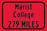 Marist College / Custom College Highway Distance Sign /Marist Red Foxes/ Poughkeepsie New York /