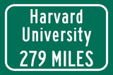 Harvard University / Custom College Highway Distance Sign / Harvard University / Harvard Crimson / Cambridge Massachusetts