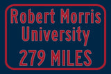 Robert Morris University / Custom College Highway Distance Sign / Robert Morris Colonials / Moon Township /