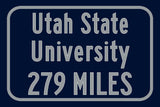 Utah State University / Custom College Highway Distance Sign / Utah State Aggies / Logan Utah /
