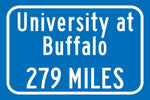 University at Buffalo / Custom College Highway Distance Sign / Buffalo Bulls / Buffalo New York /