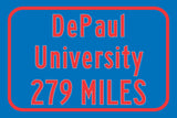 DePaul University / Custom College Highway Distance Sign /DePaul University /DePaul University Demons / Chicago Illinois