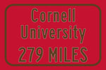Cornell University / Custom College Highway Distance Sign / Cornell University / Ithaca New york /  Cornell Big Red /