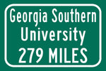 Georgia Southern University / Custom College Highway Distance Sign / Georgia Southern Eagles / Statesboro Georgia