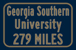 Georgia Southern University / Custom College Highway Distance Sign / Georgia Southern Eagles / Statesboro Georgia