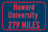 Howard University / Custom College Highway Distance Sign / Howard Bison / Washington DC /