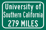 University of Southern California / Custom College Highway Distance Sign / Los Angeles California / USC Trojans