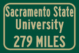 California State University Sacramento / Custom College Highway Distance Sign / California State University, Sacramento / Sacrmento Hornets