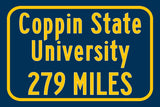 Coppin State University / Custom College Highway Distance Sign / Coppin State Eagles / Baltimore Maryland /