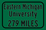 Eastern Michigan University / Custom College Highway Distance Sign / Eastern Michigan Eagles / Ypsilanti Michigan /