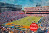 Canvas-Print of Florida Gators, University Of Florida , Watercolor Digital Sketch Print Canvas Print, Gators Football, Gainesville Florida