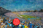 Canvas-Print of UCLA Bruins, Rose Bowl Stadium , Watercolor Digital Sketch Print Canvas Print, Los Angeles California, UCLA