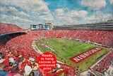 Wisconsin Badger, Camp Randall Stadium ,  Watercolor Digital Sketch Print Canvas Print,  Madison Wisconsin , University of Wisconsin