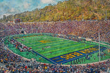 Canvas-Print of Berkley Bears, California Memorial Stadium , Watercolor Digital Sketch Print Canvas Print, UC Berkley, Berkley California