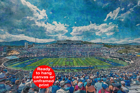 Canvas-Print of Falcon Stadium, United States Air Force Academy , Watercolor Digital Sketch Print Canvas Print, Air Force Academy Colorado