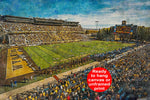 Canvas-Print of War Memorial Stadium, Wyoming Cowboys , Watercolor Digital Sketch Print Canvas Print, University of Wyoming, Laramie Wyoming