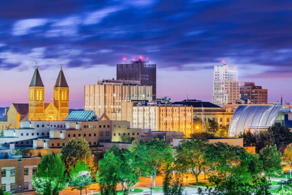 Akron Ohio Evening Skyline