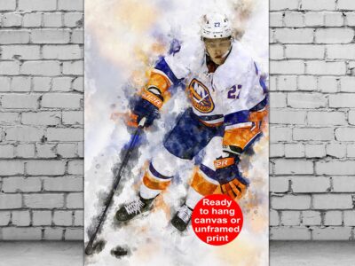 Anders Lee print of him playing Hockey