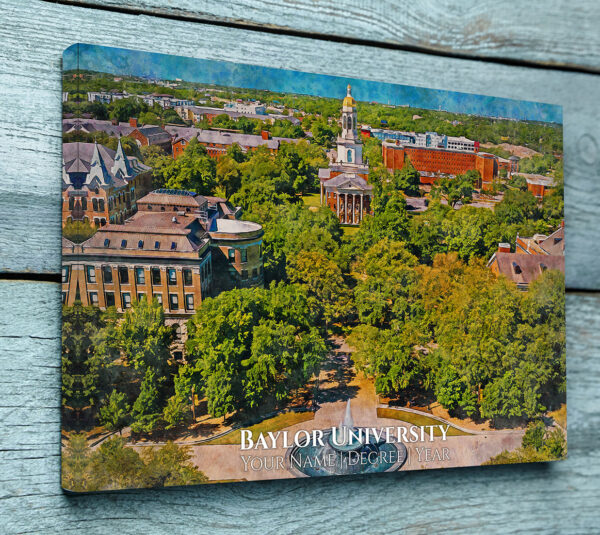 Baylor University canvas print  with Pat Neff Hall, Old main and the Armstrong Browning library