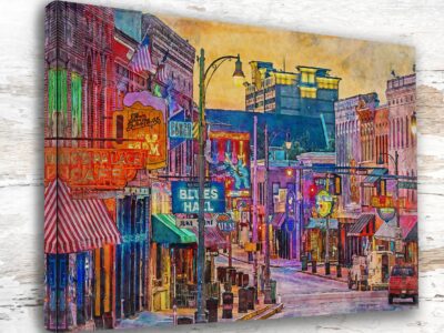 BEALE STREET MEMPHIS WATERCOLOR ART