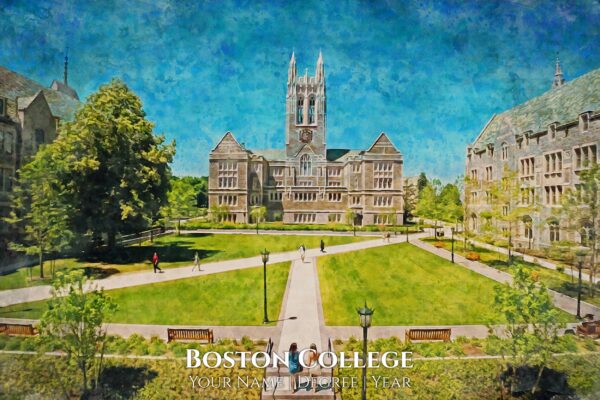 Beautiful Gothic buildings on campus and lovely canvas print for a graduation gift