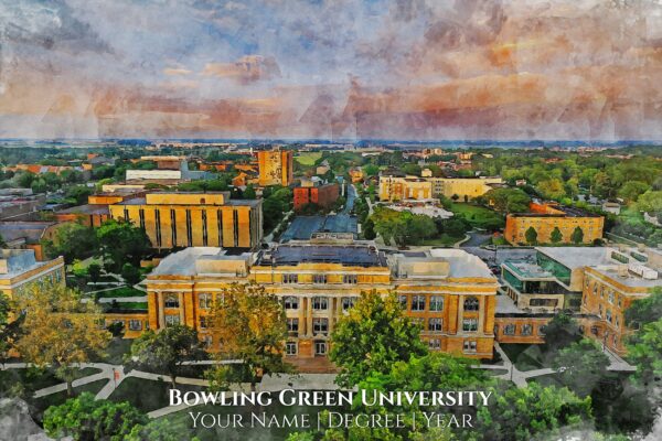 Bowling Green University Cans print is a perfect graduation gift for graduates and alumni.  University is in Bowling green Ohio