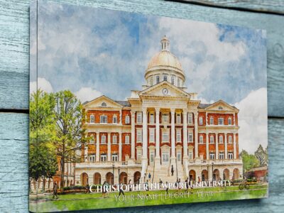 Christopher Newport University canvas watercolor, Graduation gift, Christopher Newport University Print, College wall art